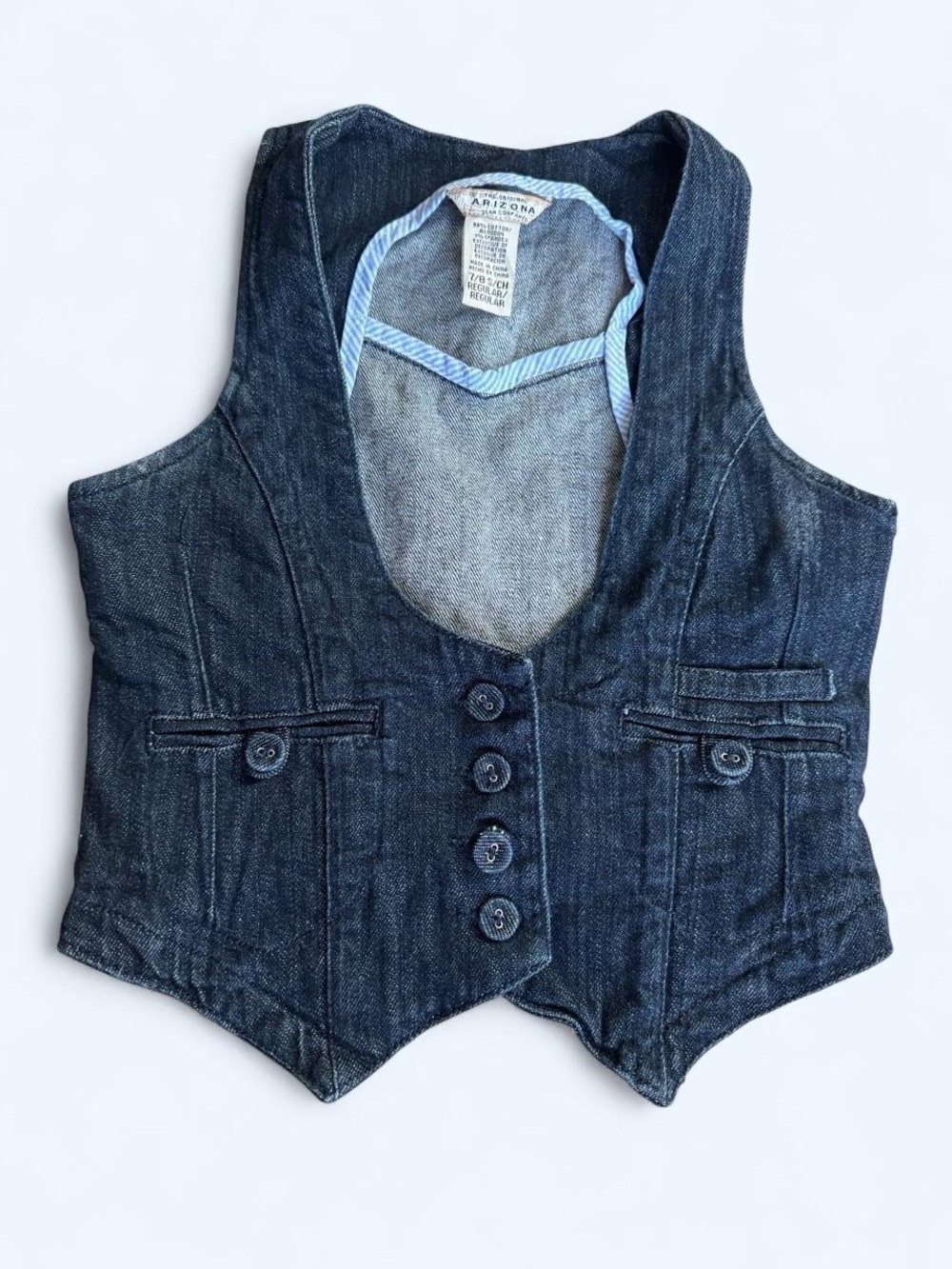 Arizona Jean Company Dark Blue Denim Vest